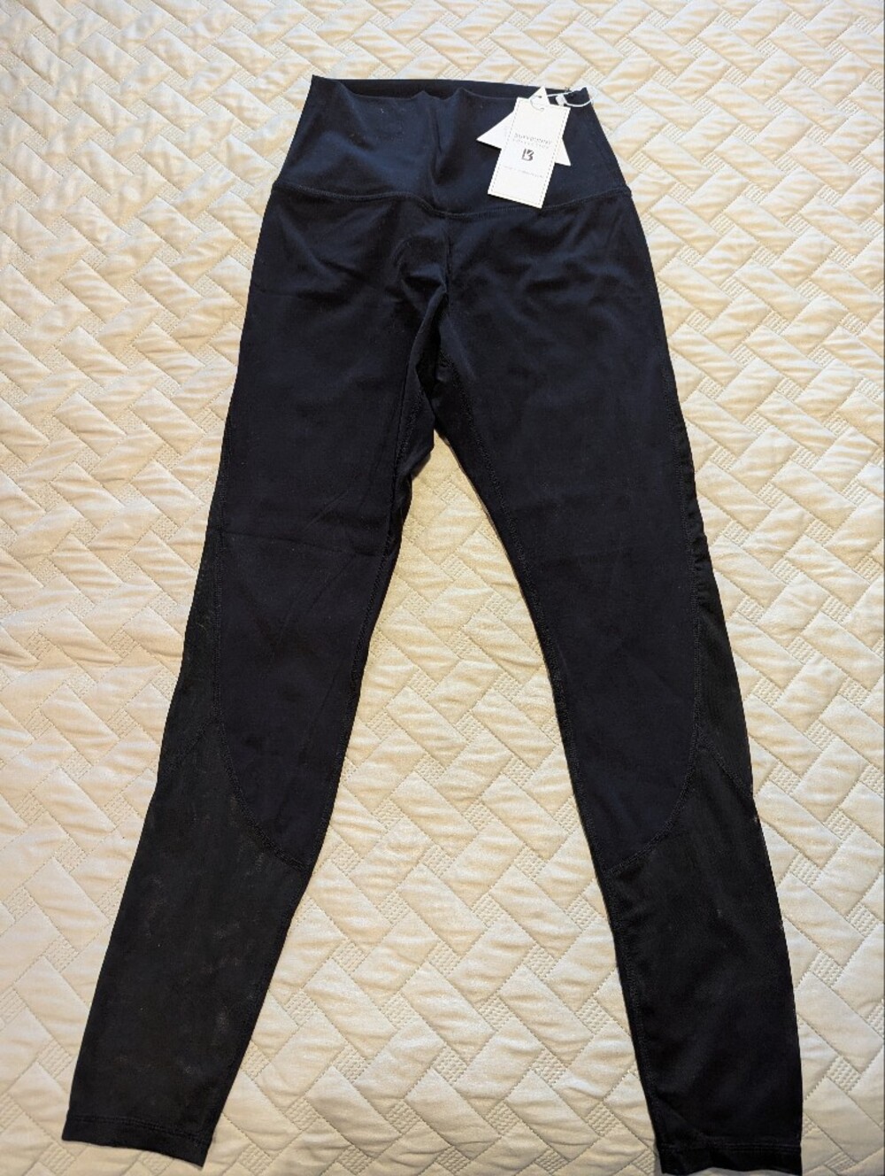 BuffBunny Black High-Waist Mesh Panel Leggings Sz.M